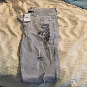 Grey Distressed American Eagle Jegging